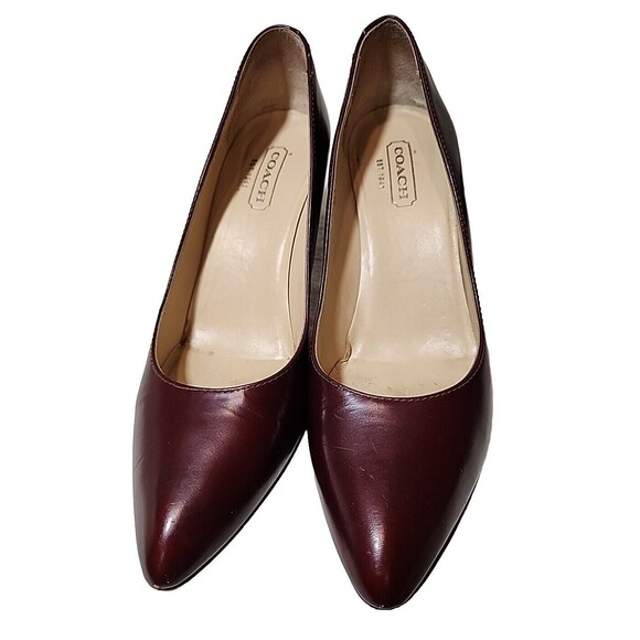 Coach Womens Shoes 7.5 Leather Made in Italy Italian‎ Gennie Heels Pumps - Picture 1 of 6